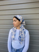 Blue Blossom Headscarf