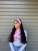 Retro flower hot pink skinny scarf