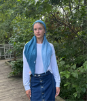 Teal ombre headscarf Tyedheadscarves