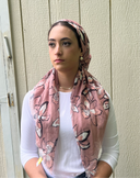 Mauve Petal Burst Headscarf