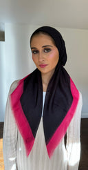 Hot Pink Border Headscarf