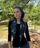 Off black with colored bows headscarf Tyedheadscarves