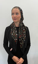 Floral with a border Tyedheadscarves