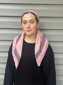 Mauve Houndstooth Headscarf