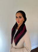 Hot Pink Houndstooth Headscarf