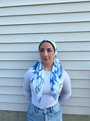 Blue/white floral Headscarf