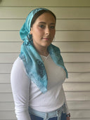 Teal butterfly Headscarf