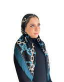 Teal chain Headscarf