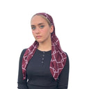 Burgundy with White Rope Headscarf