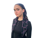 Black with Purple rope Headscarf