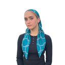 Aqua Blue with White Rope Headscarf