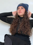 Heather denim cuffed beanie