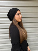 Black wide Beanie