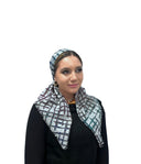 Stroked Grey Headscarf