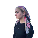 Floral embroidered Red Headscarf