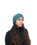 Colorblock Beanie Teal/cream